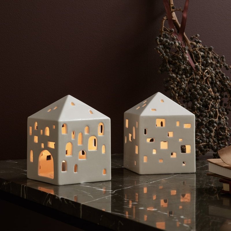 Kähler URBANIA Świecznik Tealight - Domek Biały - Classic