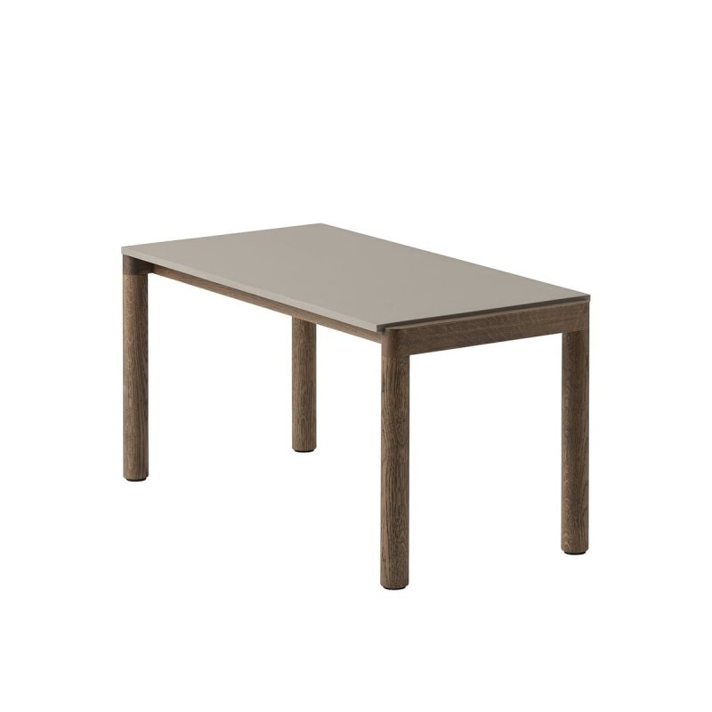 Muuto COUPLE Stolik Kawowy z Ceramicznym Blatem 84x40 cm / Ciemny Dąb - Blat Gładki Taupe