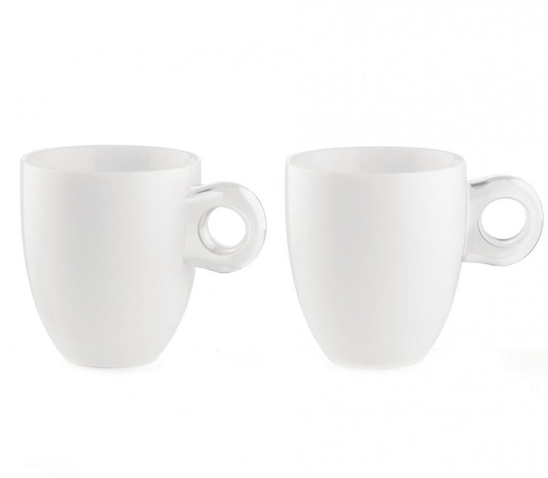 Guzzini GOCCE Kubek 250 ml Biały 2 Szt. / Uchwyt Transparentny