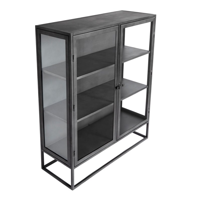 Muubs BOSTON Metalowa Witryna Przeszklona 130 cm / Czarna