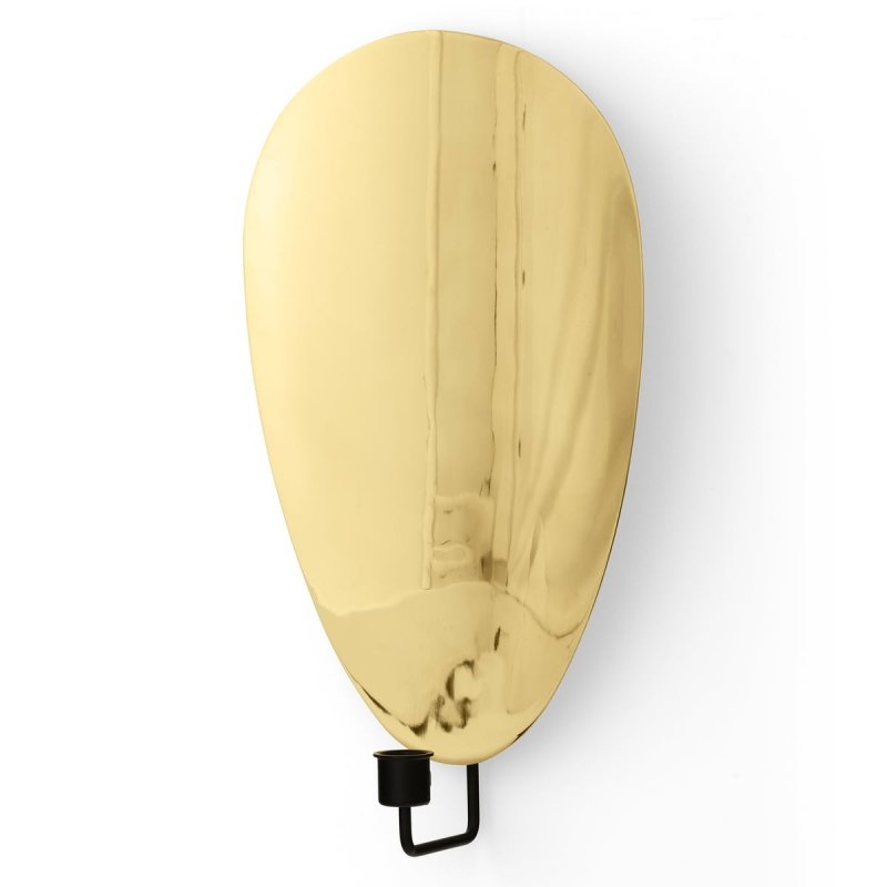 Audo FLAMBEAU Świecznik Ścienny 40 cm Czarny / Polerowany Mosiądz