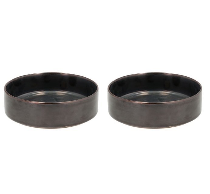Villa Collection FJORD Miska 15,5 cm 2 Szt. Czarna Metaliczna