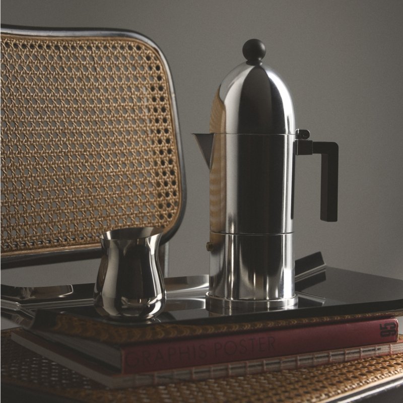 Alessi LA CUPOLA Kawiarka - Zaparzacz do Espresso 300 ml na Indukcję / Uchwyt Czarny