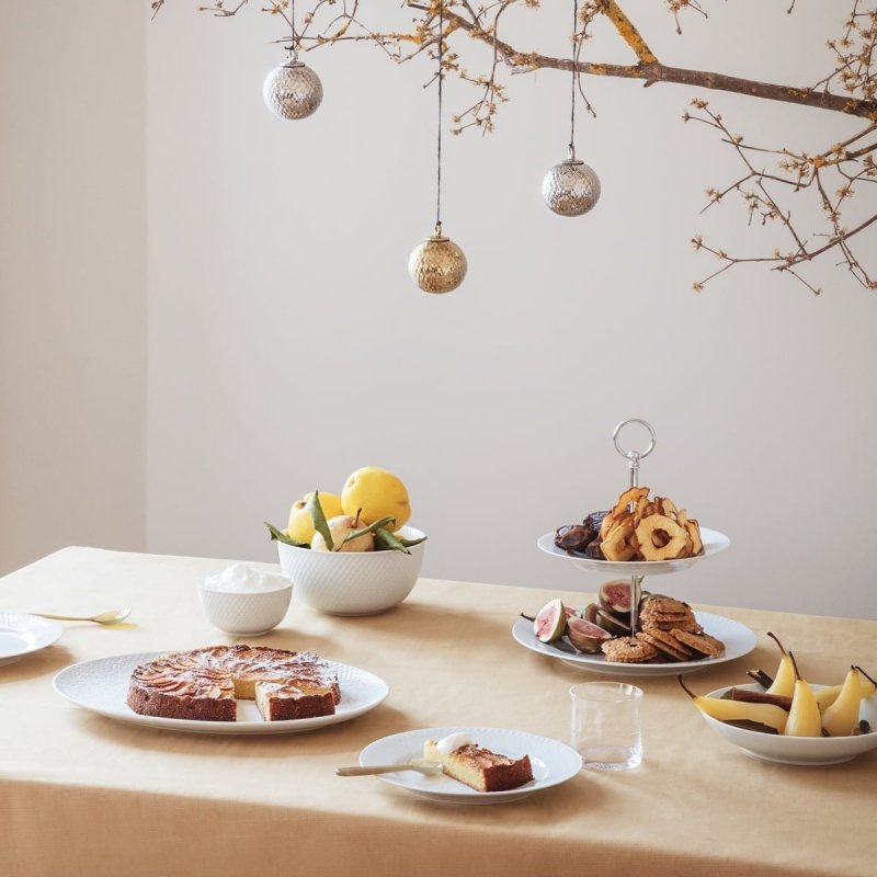 Lyngby Porcelain RHOMBE Bombka Porcelanowa - Niebieska