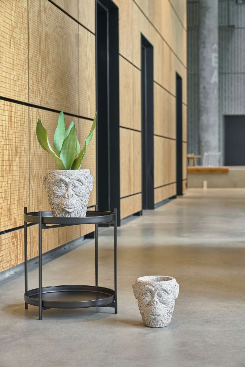 Villa Collection NATURE Doniczka do Kwiatów 19 cm Głowa z Cementu - Szara