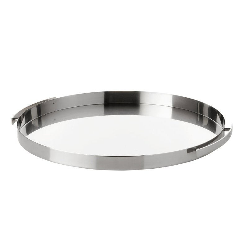 Stelton CYLINDA Okrągła Taca do Serwowania 33 cm / Srebrna