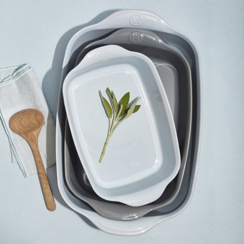 Emile Henry NATURAL CHIC Prostokątna Forma - Naczynie do Zapiekania 30x19 cm / Błękitne