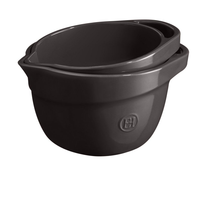 Emile Henry KITCHEN Ceramiczna Miska Kuchenna do Mieszania Ciasta 2,5 l / Czarna