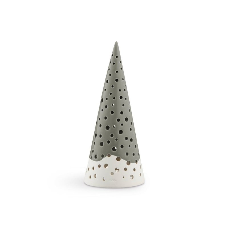 Kähler NOBILI Świecznik Świąteczny Tealight / Choinka 19 cm Zielona Oliwkowa