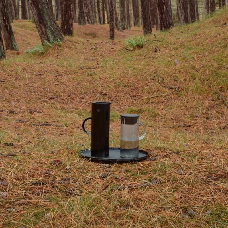Stelton EM77 Zestaw Prezentowy - Termos Próżniowy 1 l z Dzbankiem do Wody i Tacą / Czarny