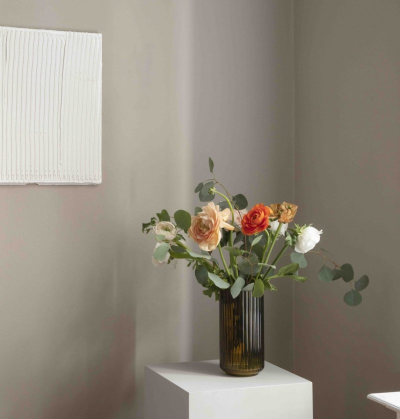 Lyngby Porcelain LYNGBY Wazon Szklany 20 cm Zielony / Oliwkowy
