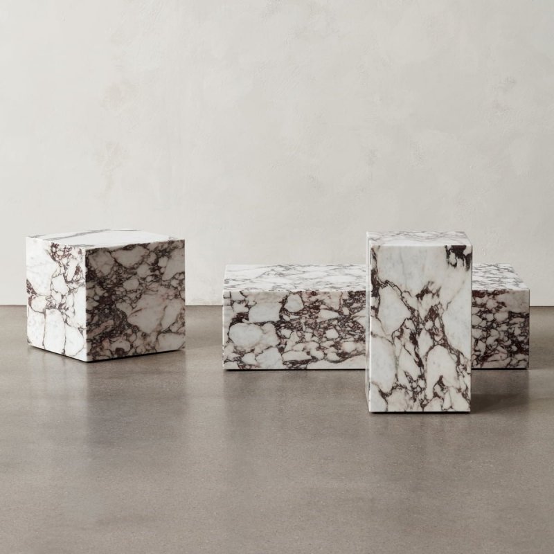 Menu PLINTH Postument Marmurowy Wysoki - Marmur Rose Calacatta