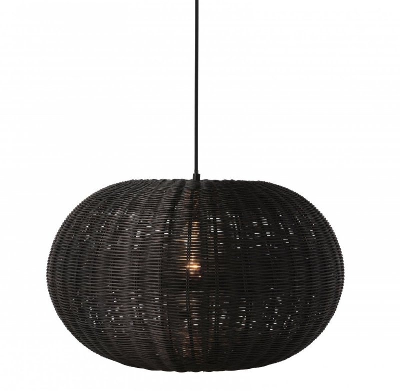 Villa Collection SCANDI Lampa Wisząca Rattanowa 50 cm Czarna