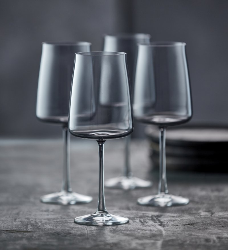 Lyngby Glas ZERO Kieliszki do Czerwonego Wina 540 ml 4 Szt. / Szare
