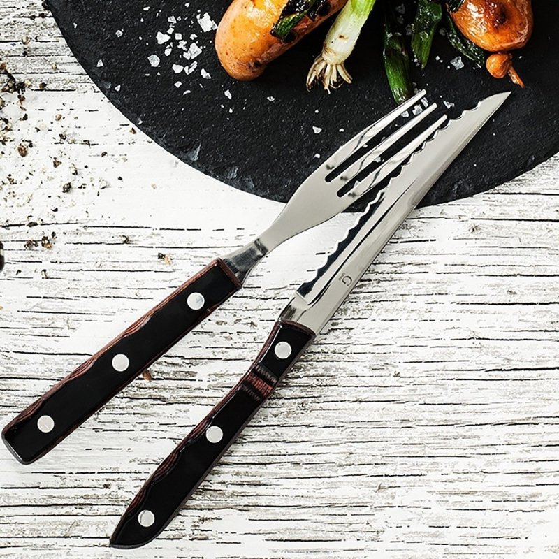 Gense OLD FARMER Sztućce do Steków 4 El. Brązowe