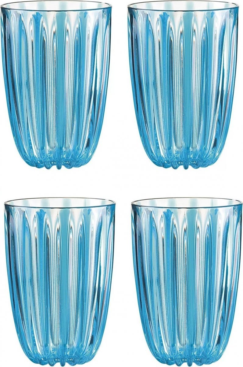 Guzzini DOLCEVITA Szklanki 470 ml z Tworzywa z Recyklingu - Zestaw 4 Szklanek / Niebieski