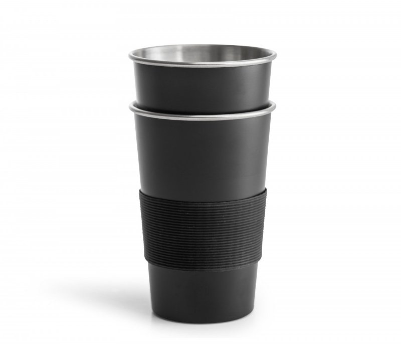 Sagaform TO GO Kubek Stalowy 500 ml - Zestaw 2 Kubków Czarny