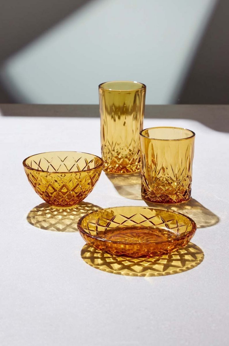 Lyngby Glass SORRENTO Kolorowe Wysokie Szklanki Long Drink 380 ml 4 Szt. / Żółte