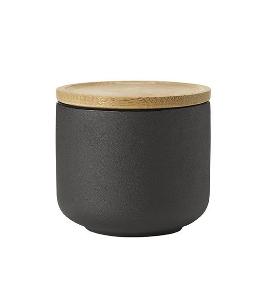 Stelton THEO Kubek z Pokrywką Bambusową / Czarny
