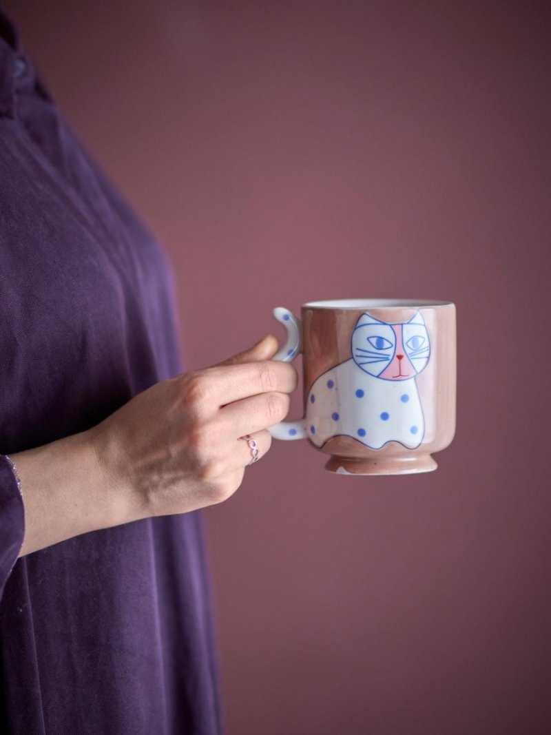 Kamionkowe kubki Bloomingville Missy ręcznie malowane