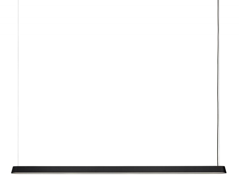 Muuto LINEAR Podłużna Lampa Wisząca 169 cm Czarna