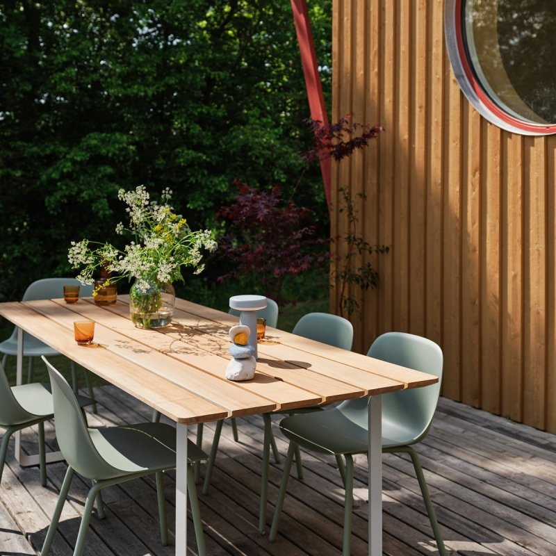 Muuto FIBER OUTDOOR Krzesło Ogrodowe - Zewnętrzne / Jasnozielone