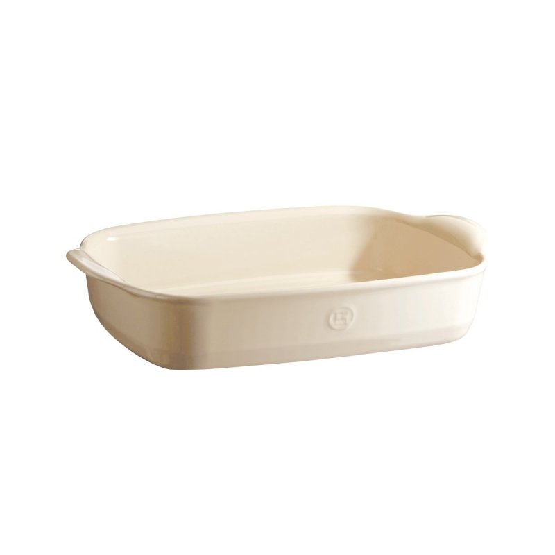 Emile Henry NATURAL CHIC Prostokątna Forma - Naczynie do Zapiekania 36,5x23,5 cm Kremowe