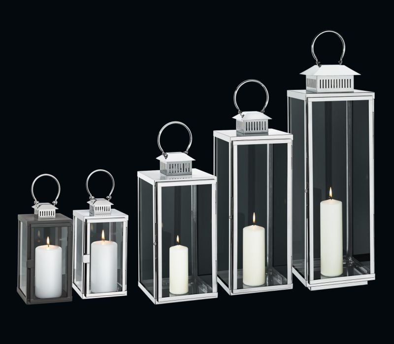 Cilio TORRE Lampion 63 cm Srebrny