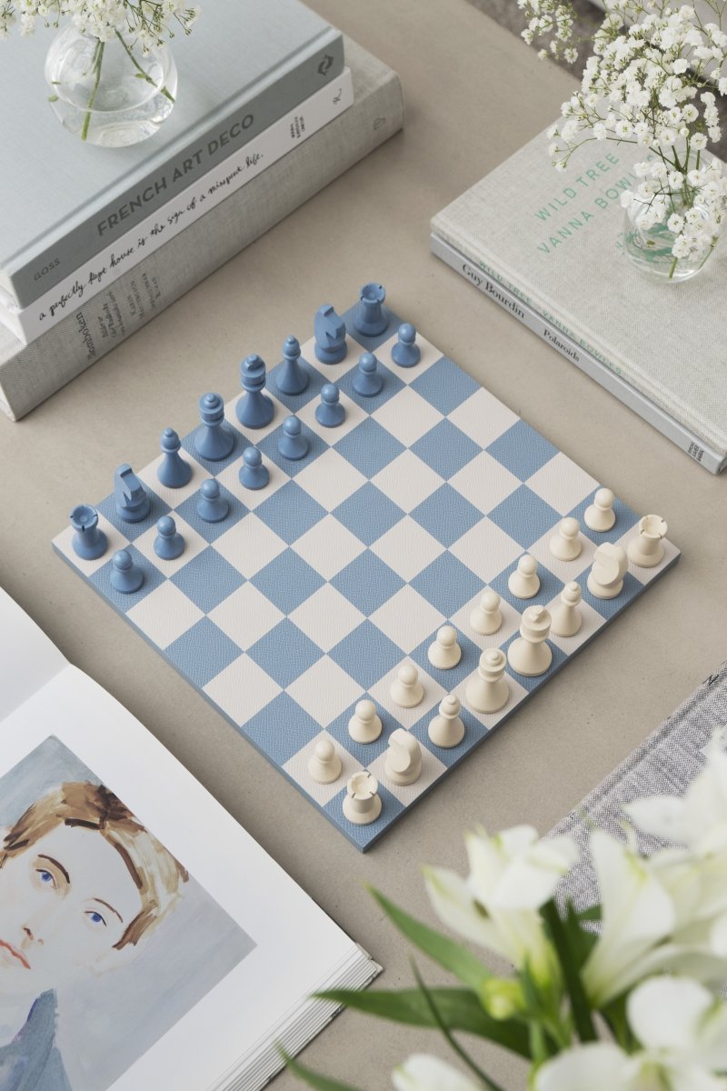 Printworks GAMES Zestaw do Gry w Szachy - Reverra / Beżowo - Niebieski
