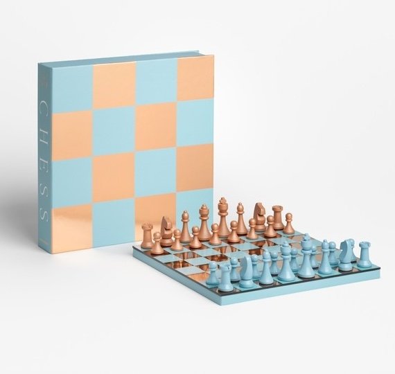 Printworks GAMES Zestaw do Gry w Szachy - Lustrzane / Niebiesko - Miedziane