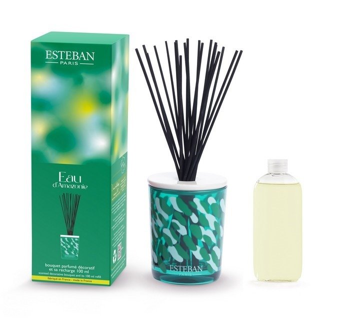 Esteban PARIS Dekoracyjny Dyfuzor Zapachowy z Patyczkami 100 ml / Zapach Eau d'Amazonie