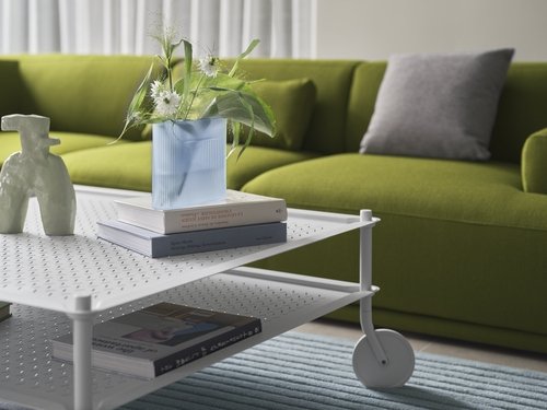 Muuto RIDGE Szklany Wazon do Kwiatów 35 cm / Biały Szroniony