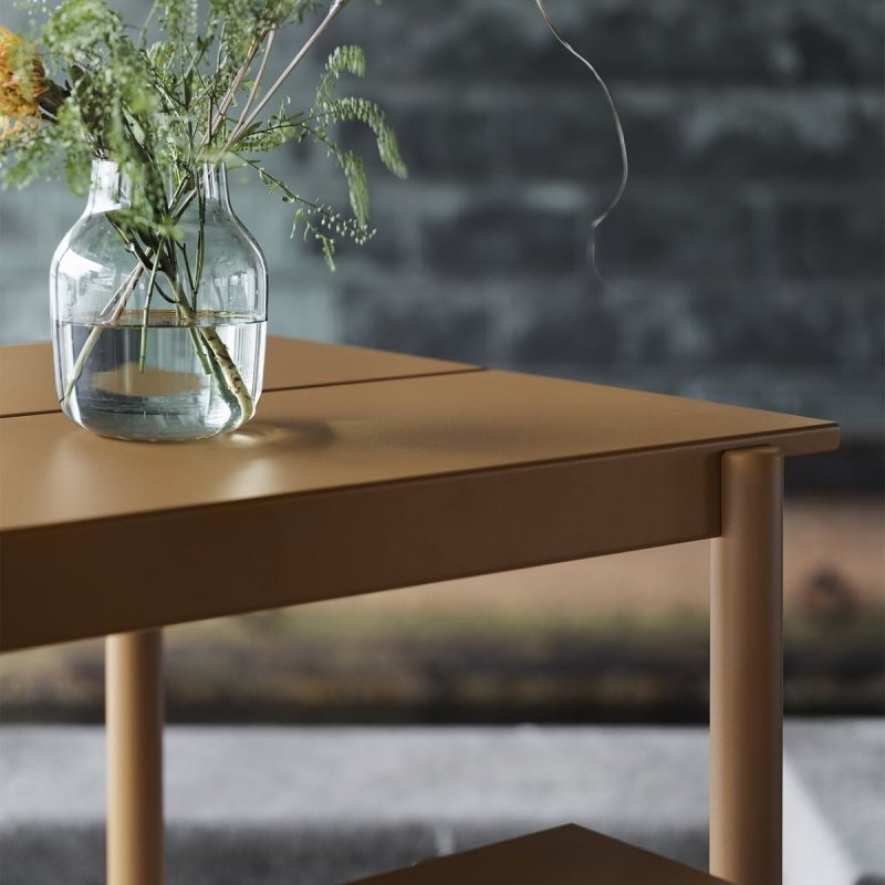 Muuto LINEAR Ogrodowy Stół Stalowy 200 x 80 cm Czarny