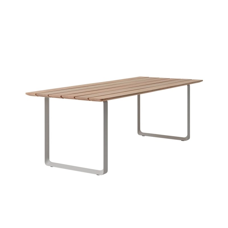 Muuto 70/70 Stół Ogrodowy 225x90 cm Blat z Drewna Sapelli / Rama Szara