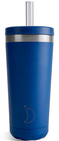 Chilly's ORIGINAL Kubek Termiczny ze Słomką 500 ml / Niebieski
