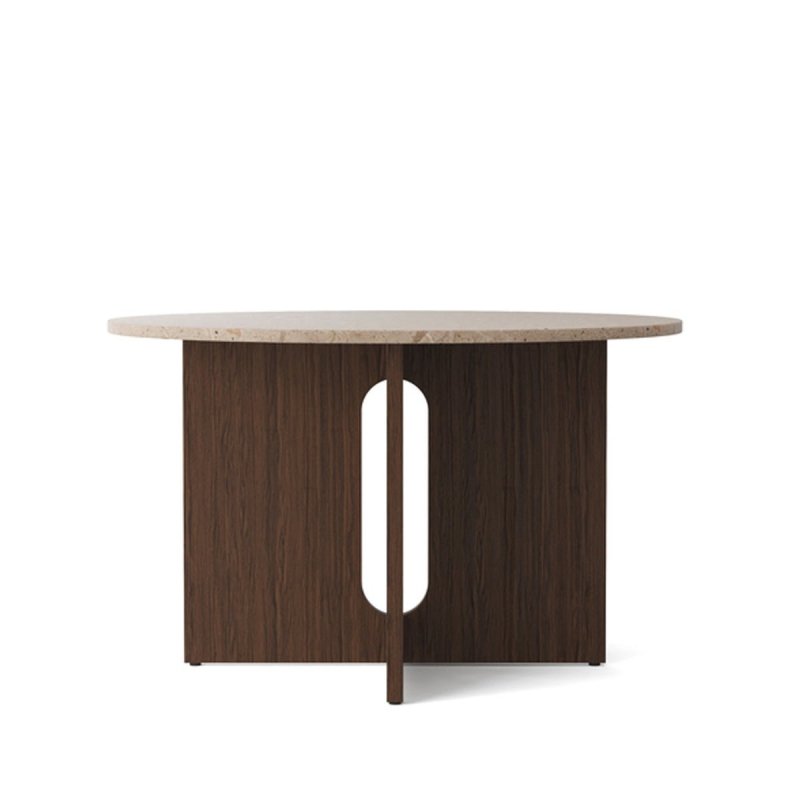 Menu ANDROGYNE Stół Okrągły 120 cm Dąb Przypalany / Blat Kamienny 
