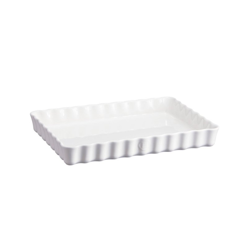 Emile Henry NATURAL CHIC Ceramiczna Forma do Tarty 24x34 cm Prostokątna - Biała