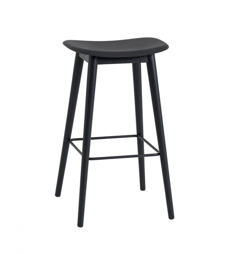Muuto FIBER SIDE Hoker - Stołek Barowy 75 cm Czarny