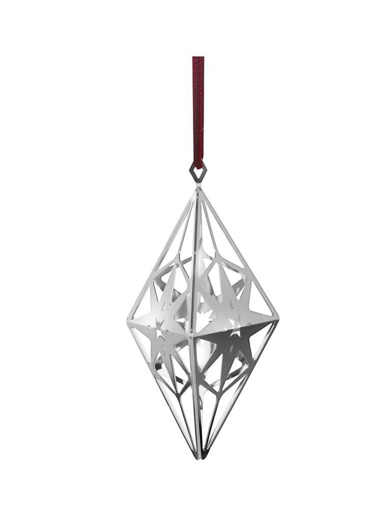 Rosendahl KAREN BLIXEN Christmas Zawieszka Świąteczna - Romb 11 cm Srebrna