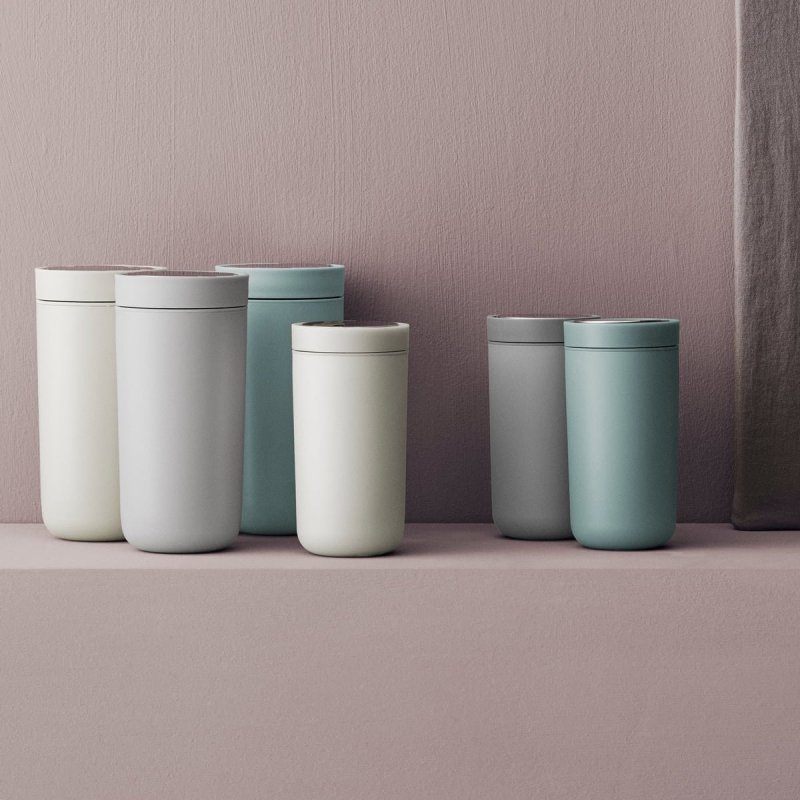 Stelton TO GO CLICK Stalowy Kubek Termiczny 200 ml Szary Granite Grey