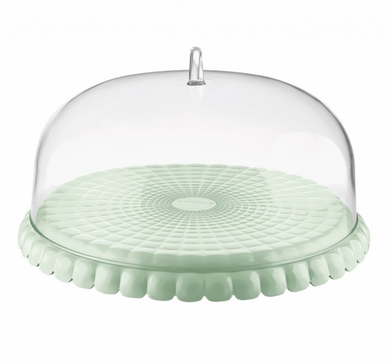 Guzzini TIFFANY Niska Patera z Kloszem do Ciasta 30 cm / Pistacjowa
