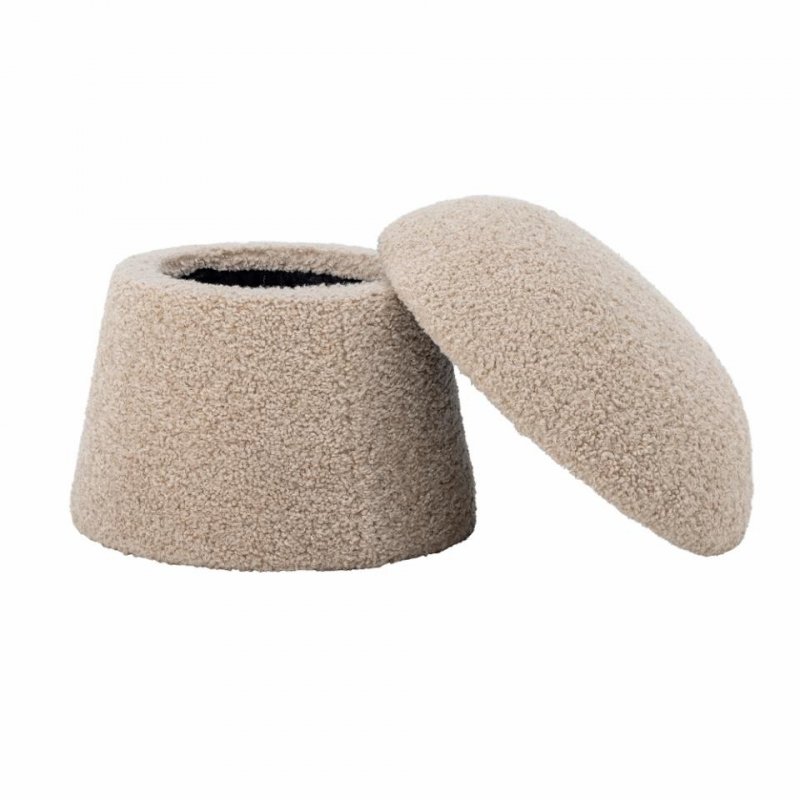 Bloomingville BOCCA Puf Tapicerowany / Beżowy Boucle