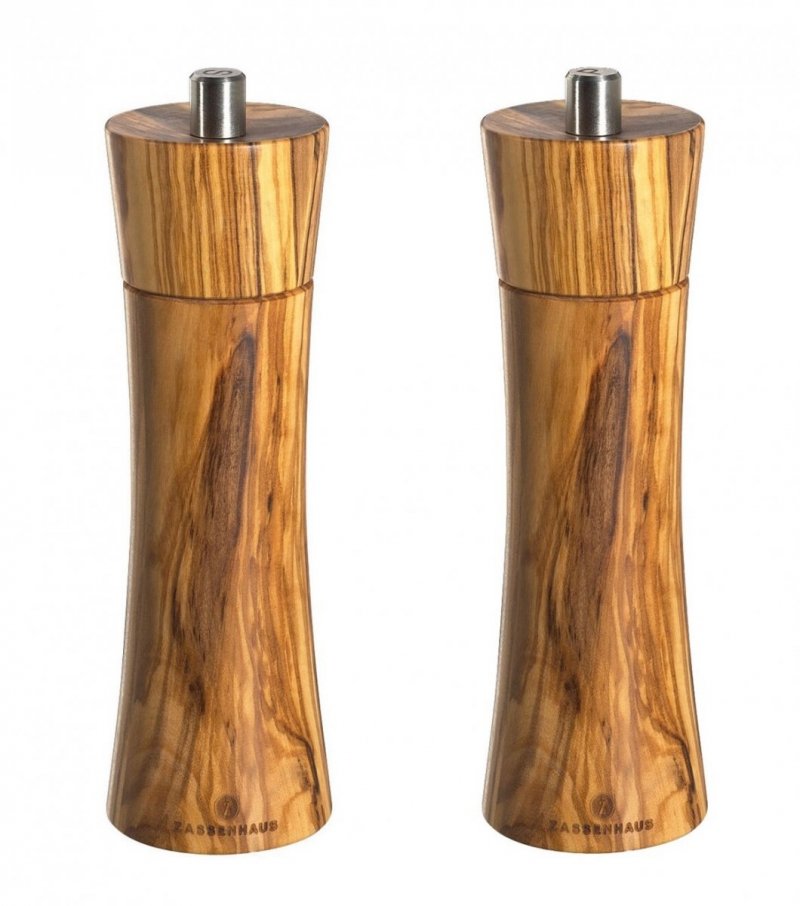 Zassenhaus FRANKFURT Młynek do Soli i Pieprzu - Zestaw 2 Młynków 18 cm Drewno Oliwne