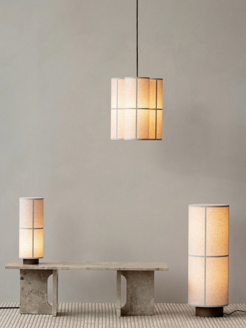 Audo HASHIRA Potrójna Lampa Wisząca 37 cm / Lniany Klosz