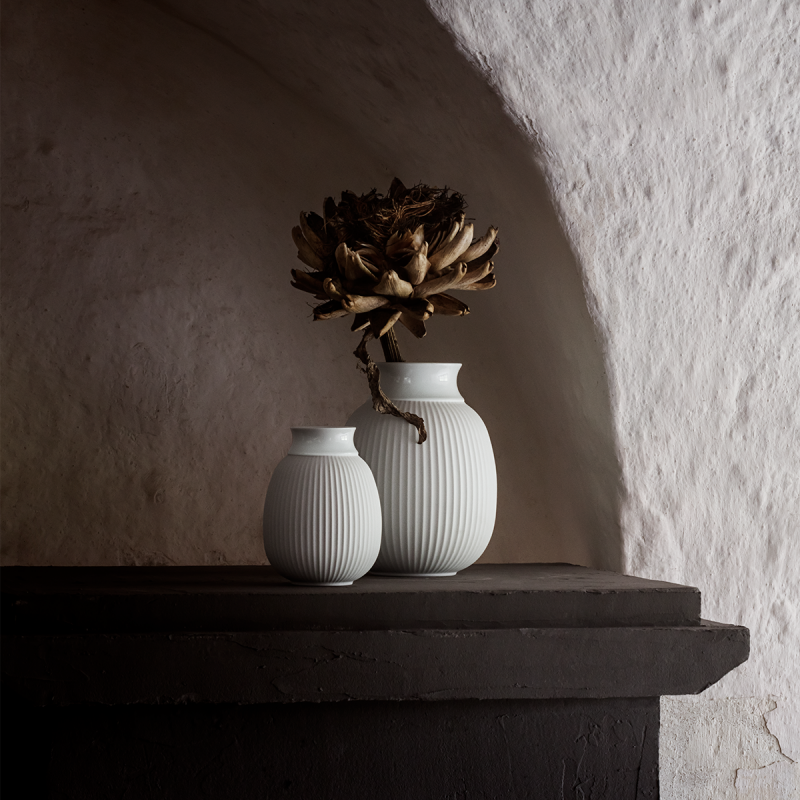 Lyngby Porcelain CURVE Wazon do Kwiatów 17,5 cm Biały