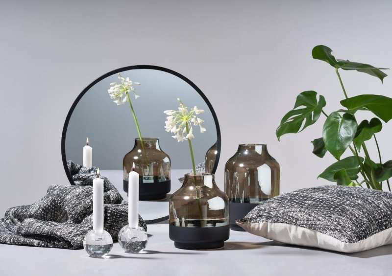 Villa Collection MIRROR Lustro Ścienne Okrągłe 50 cm Czarne