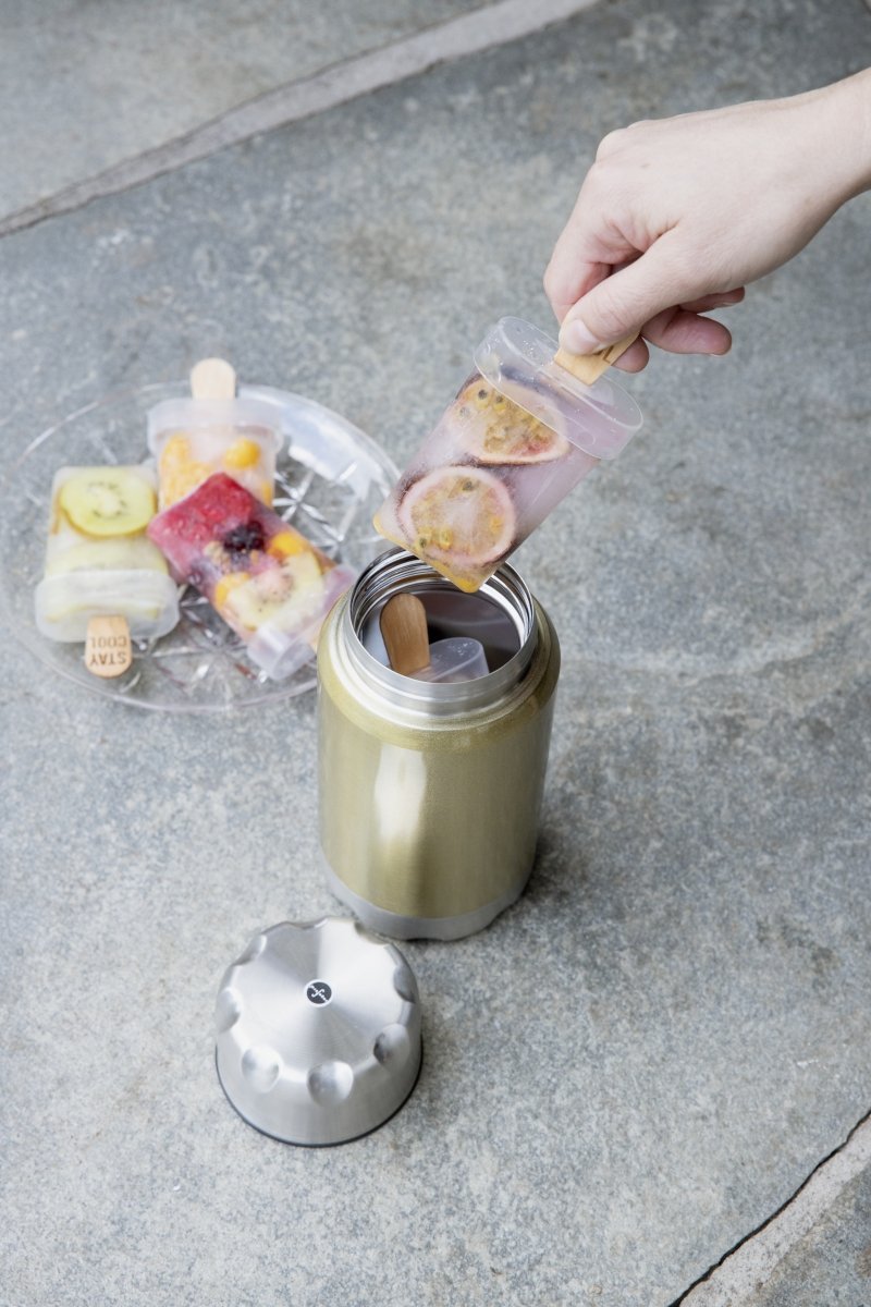 Sagaform TO GO Termos Obiadowy 600 ml ze Składaną Łyżką / Złoty