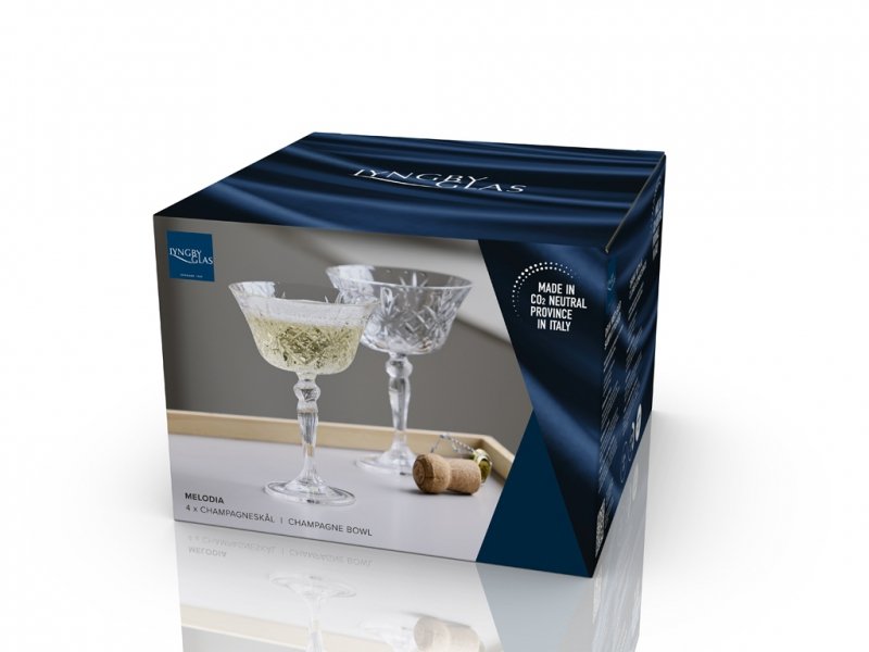 Lyngby Glass MELODIA Kryształowe Kieliszki do Koktajli i Szampana 260 ml / 4 Szt.