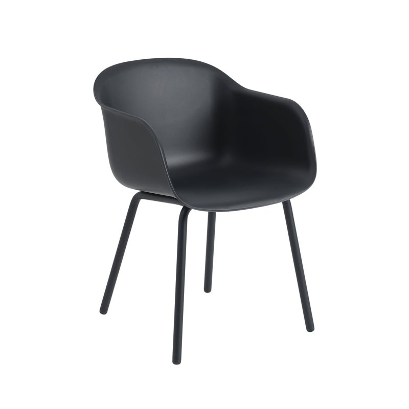Muuto FIBER OUTDOOR Krzesło Ogrodowe - Zewnętrzne / Czarne