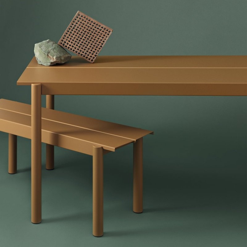 Muuto LINEAR Ławka Ogrodowa / Stalowa 170 cm Czarna